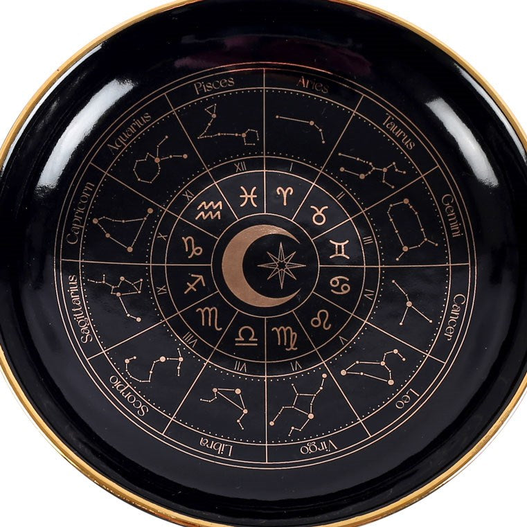 Astrology Wheel Trinket Dish - Black