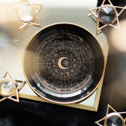 Astrology Wheel Trinket Dish - Black