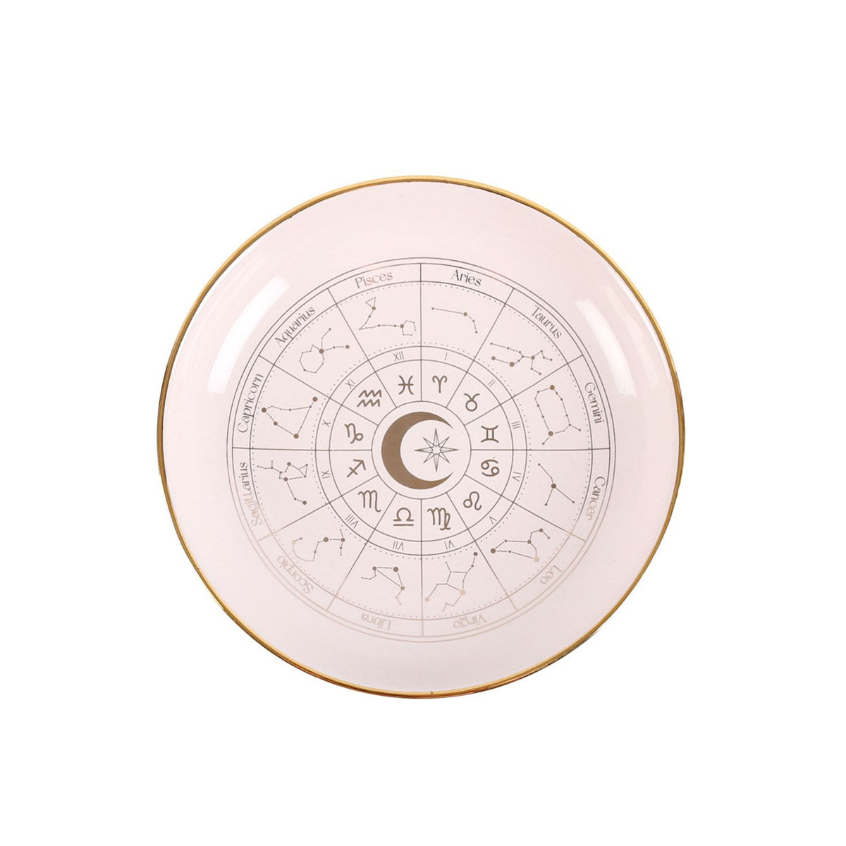 White Astrology Wheel Trinket Dish