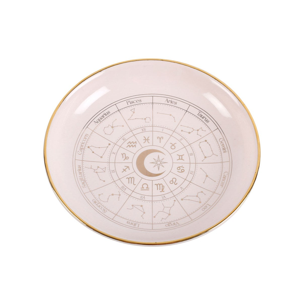 White Astrology Wheel Trinket Dish