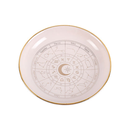 White Astrology Wheel Trinket Dish