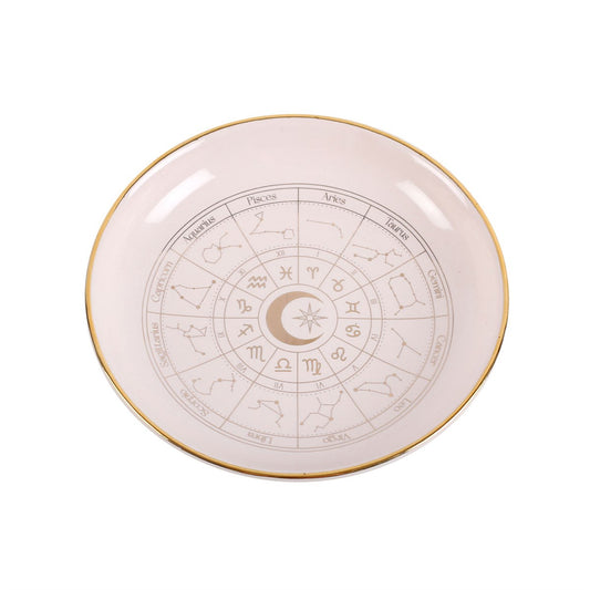 White Astrology Wheel Trinket Dish