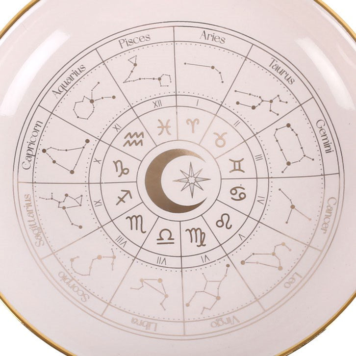 White Astrology Wheel Trinket Dish