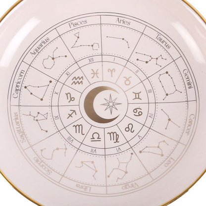 White Astrology Wheel Trinket Dish