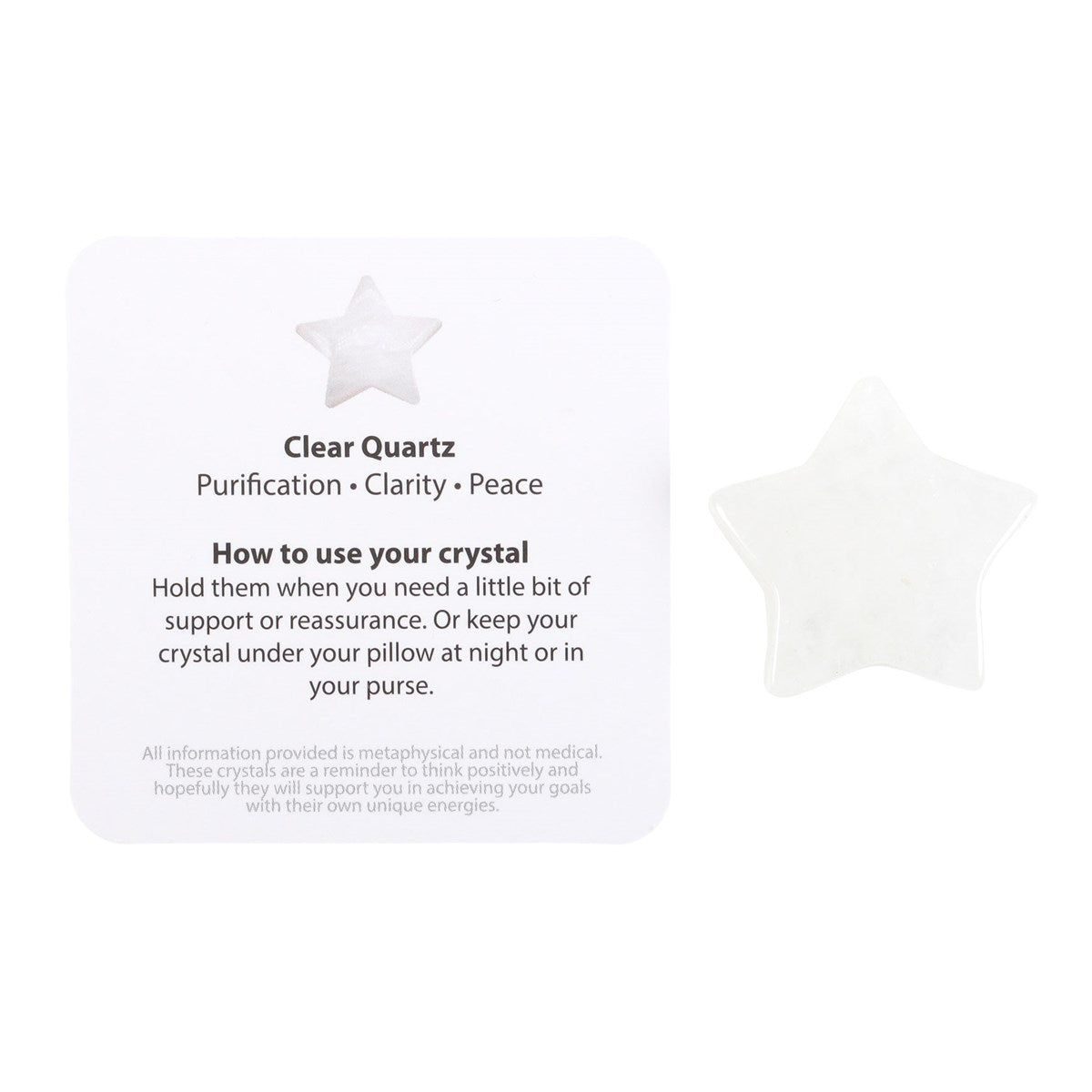 You're a Star Lucky Clear Quartz Crystal Star in a Bag