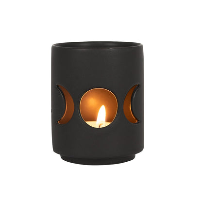 Black Triple Moon Cut Out Tea Light Holder