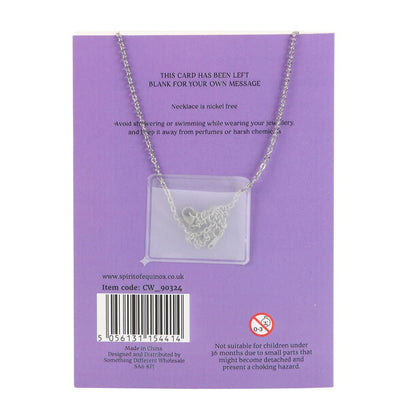 Amethyst Crystal Moon Necklace on Greeting Card