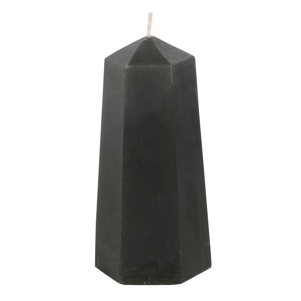 Protection Crystal Candle with Rough Black Obsidian