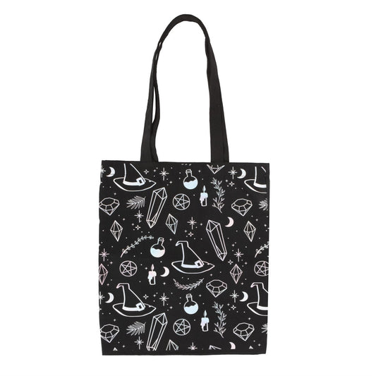 Crystal Witch Print Polycotton Tote Bag