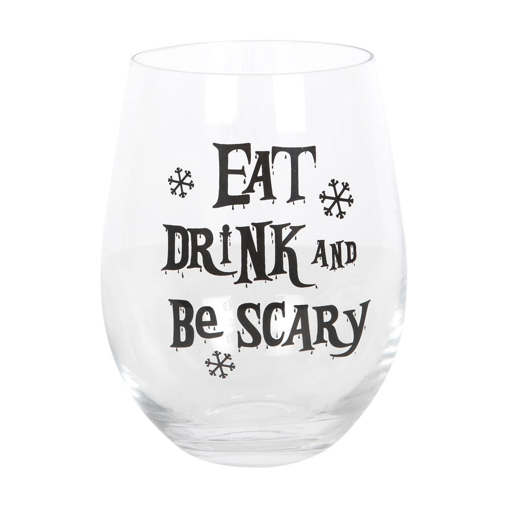 Drink & Be Scary Stemless Wine Glass