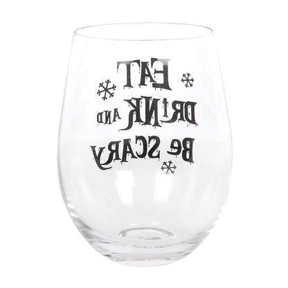 Drink & Be Scary Stemless Wine Glass