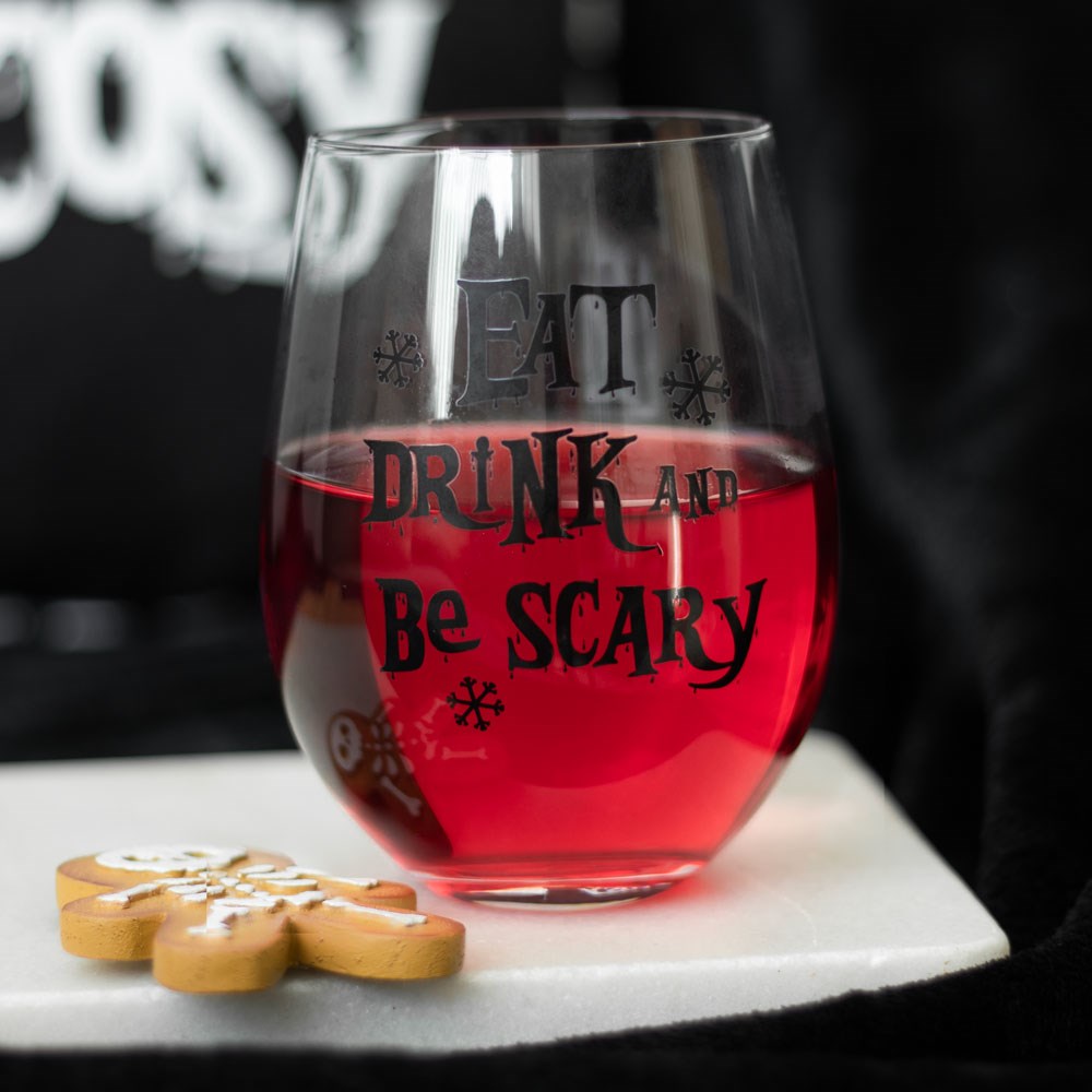 Drink & Be Scary Stemless Wine Glass