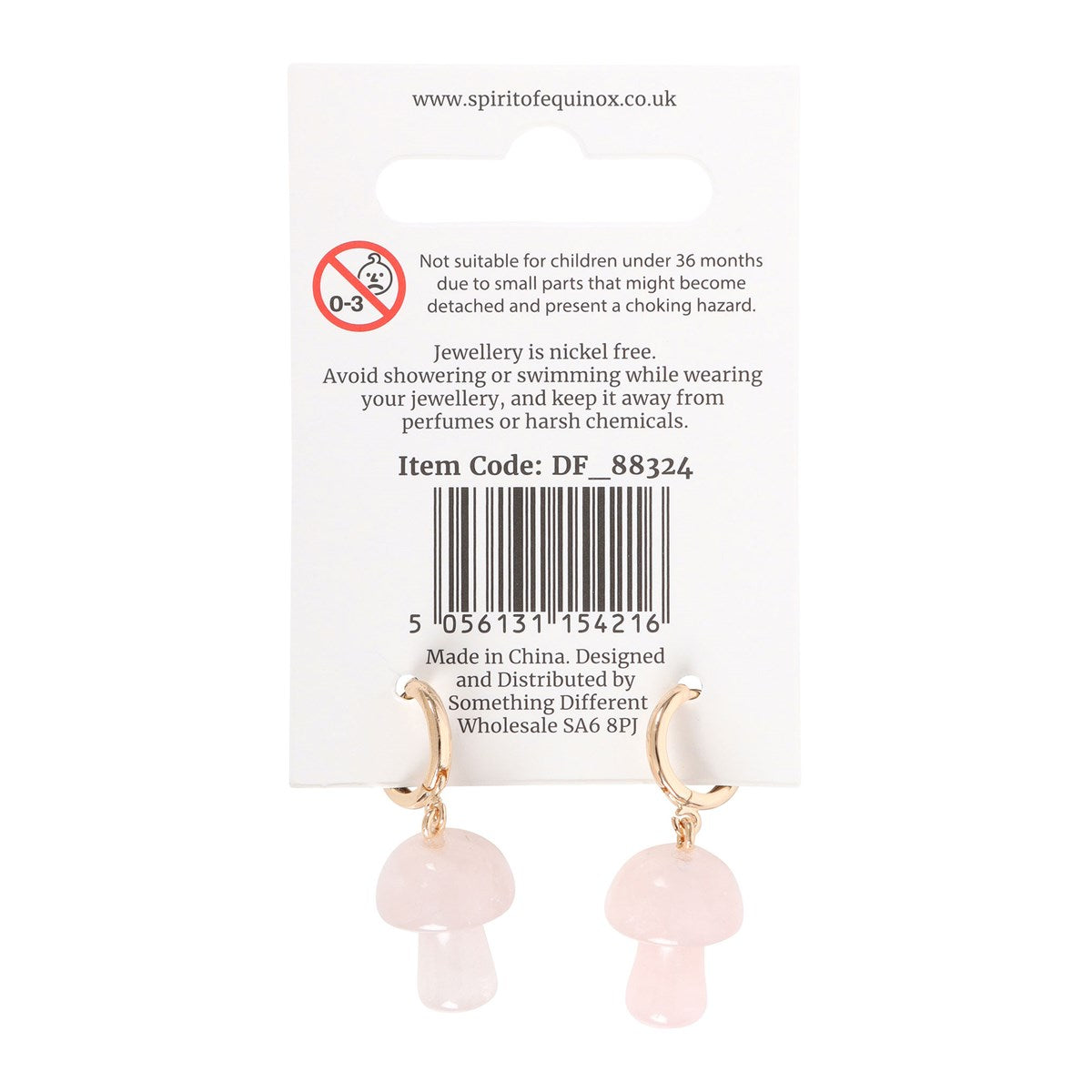 Rose Quartz Mushroom Earrings