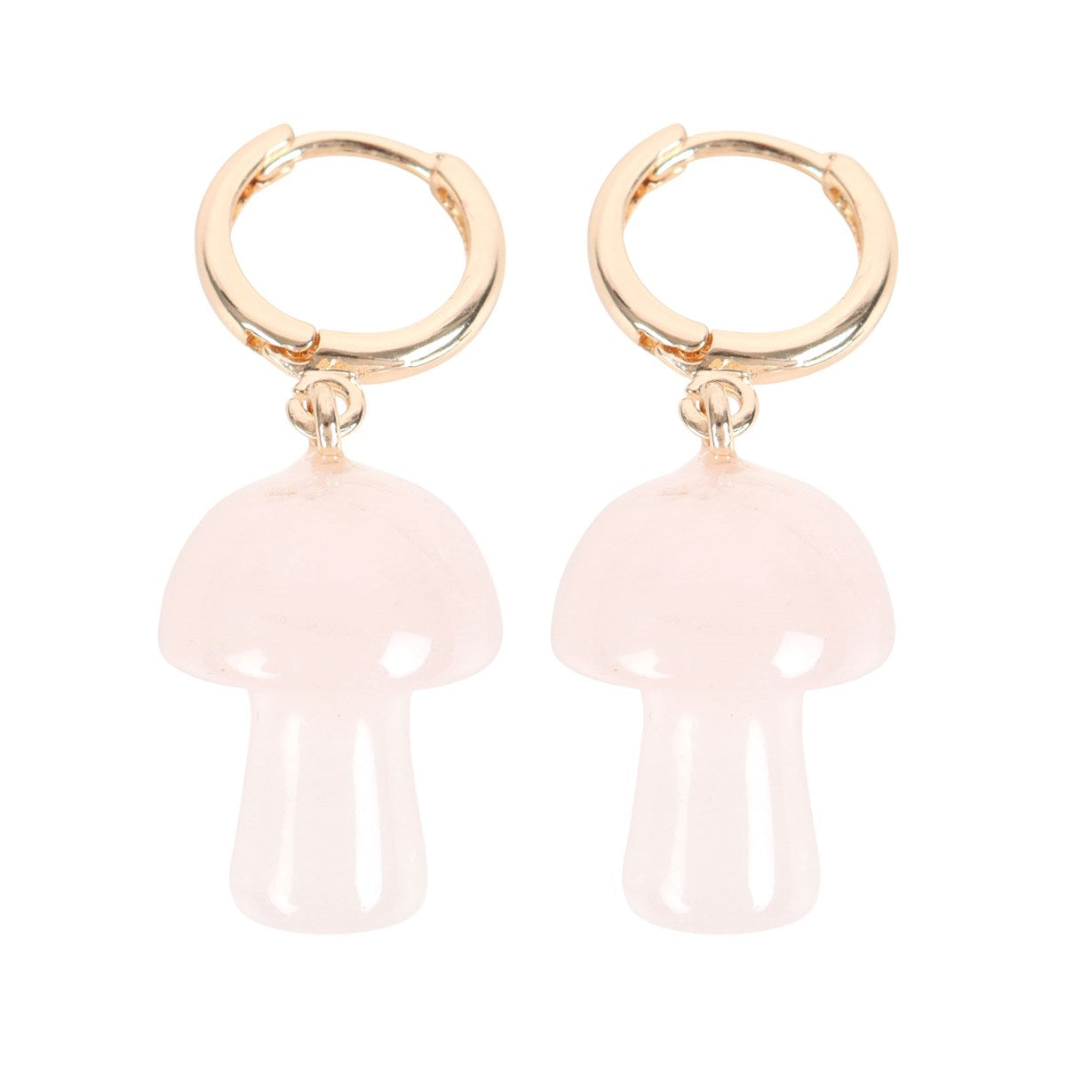 Rose Quartz Mushroom Earrings