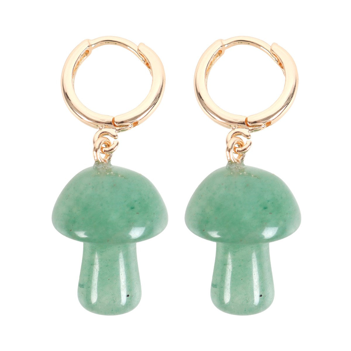 Aventurine Crystal Mushroom Earrings