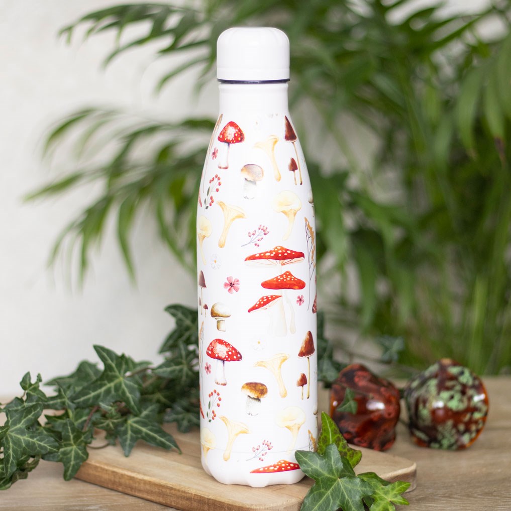 Mushroom Print Water Bottle