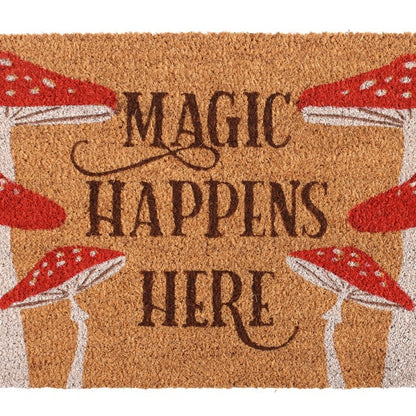 Magic Happens Here Mushroom Doormat