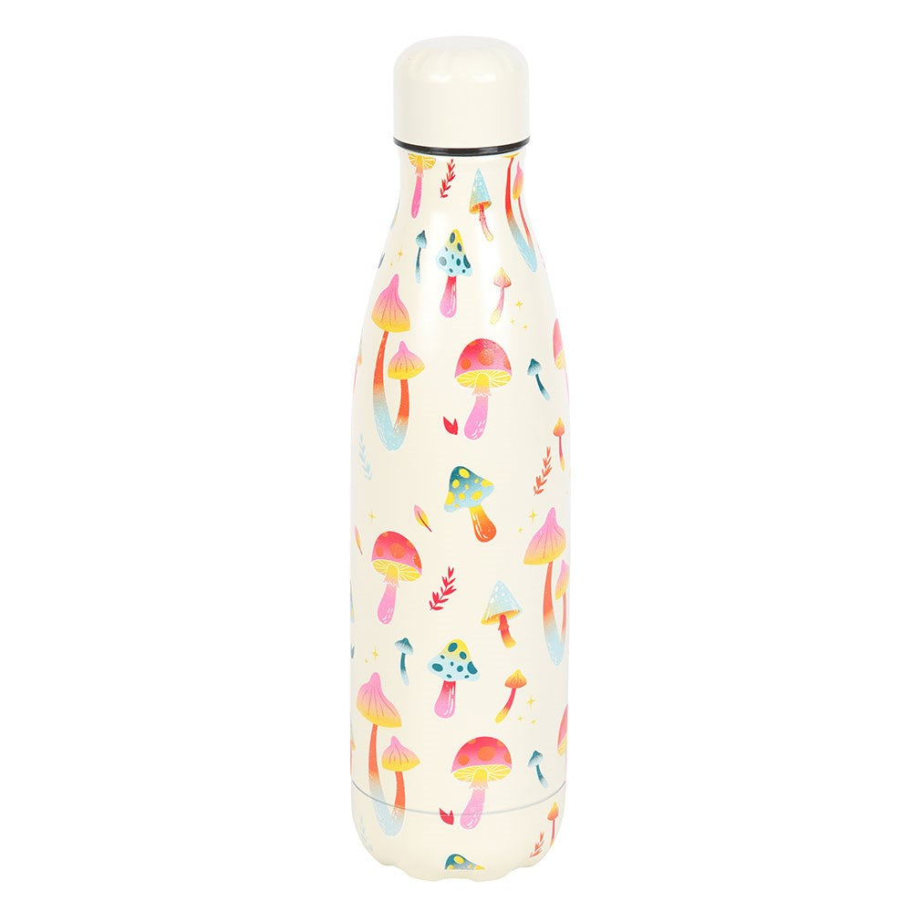 Funky Fungi Mushroom Print Metal Water Bottle