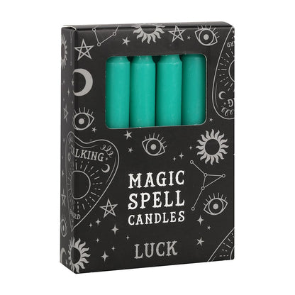 Pack of 12 Green Luck Spell Candles