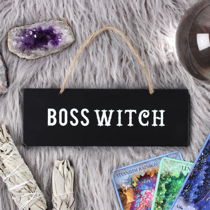 Boss Witch - Wooden Hanging Sign