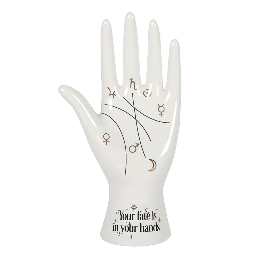 White Ceramic Palmistry Hand