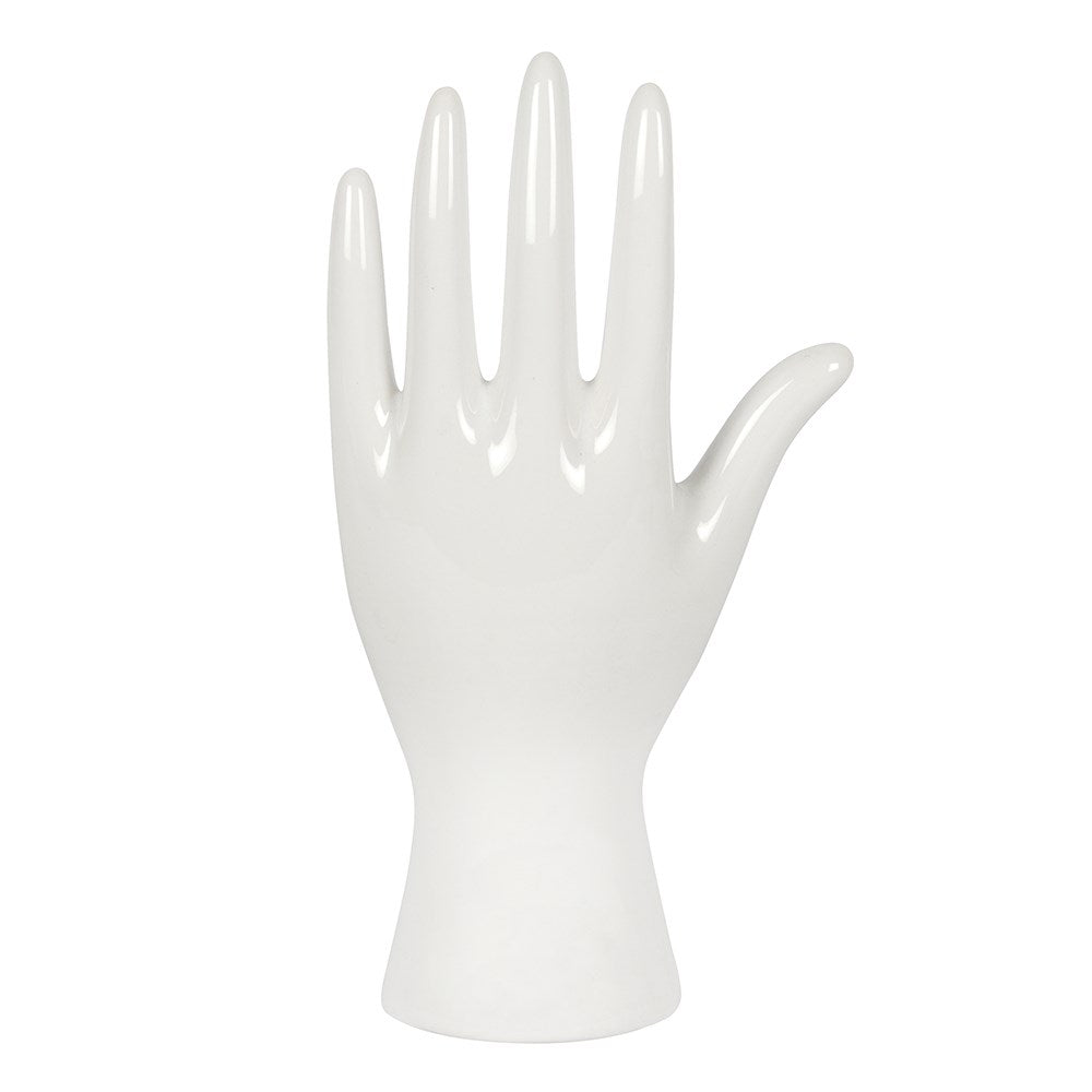 White Ceramic Palmistry Hand