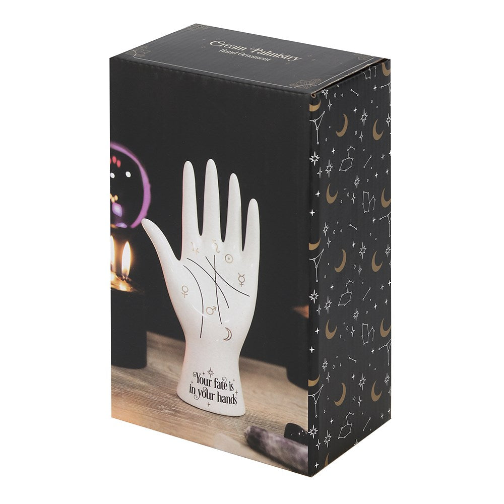 White Ceramic Palmistry Hand