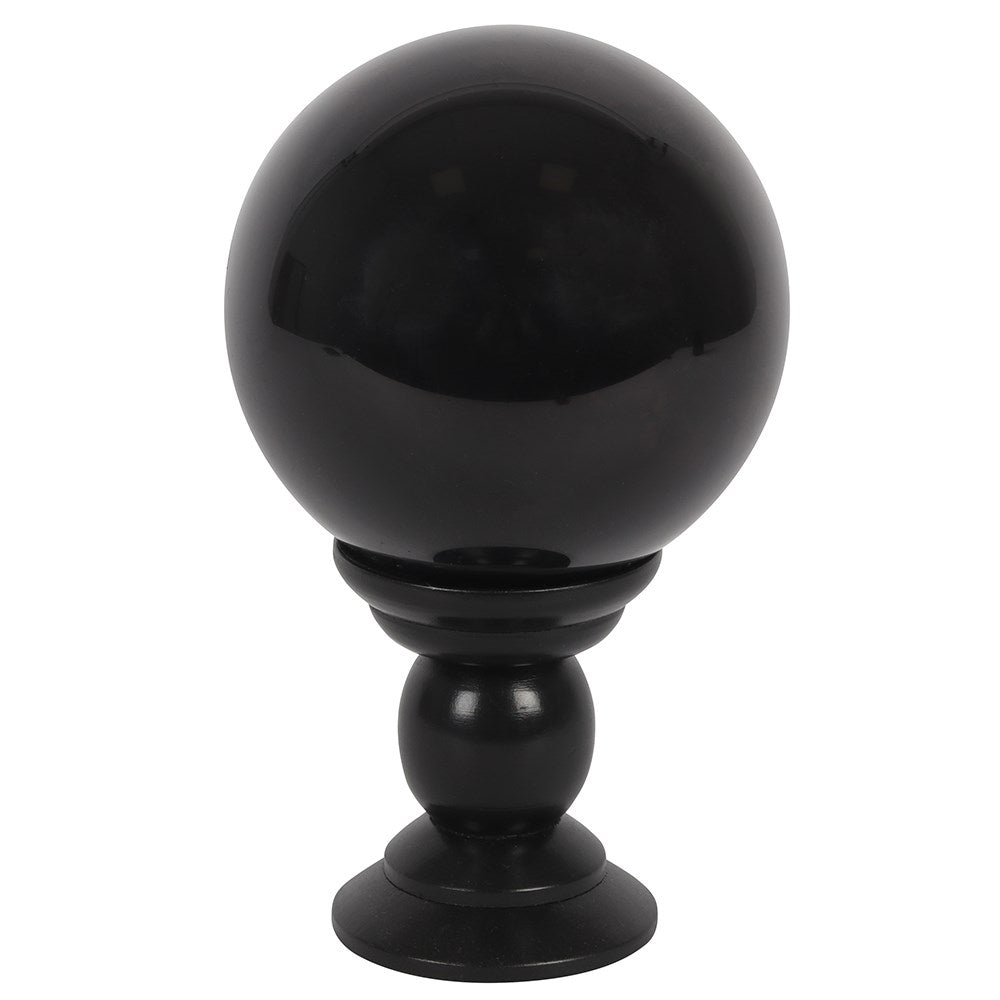 Black Crystal Ball on Stand (Large)