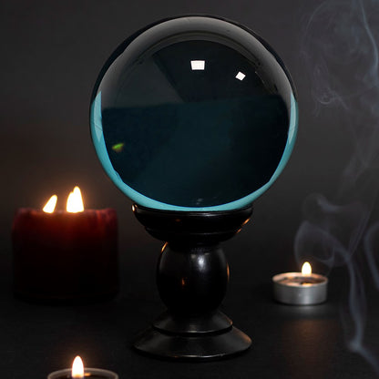 Teal Crystal Ball on Stand (Large)