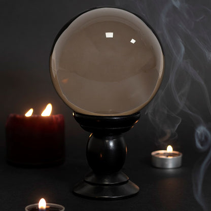 Smoke Grey Crystal Ball on Stand (Large)