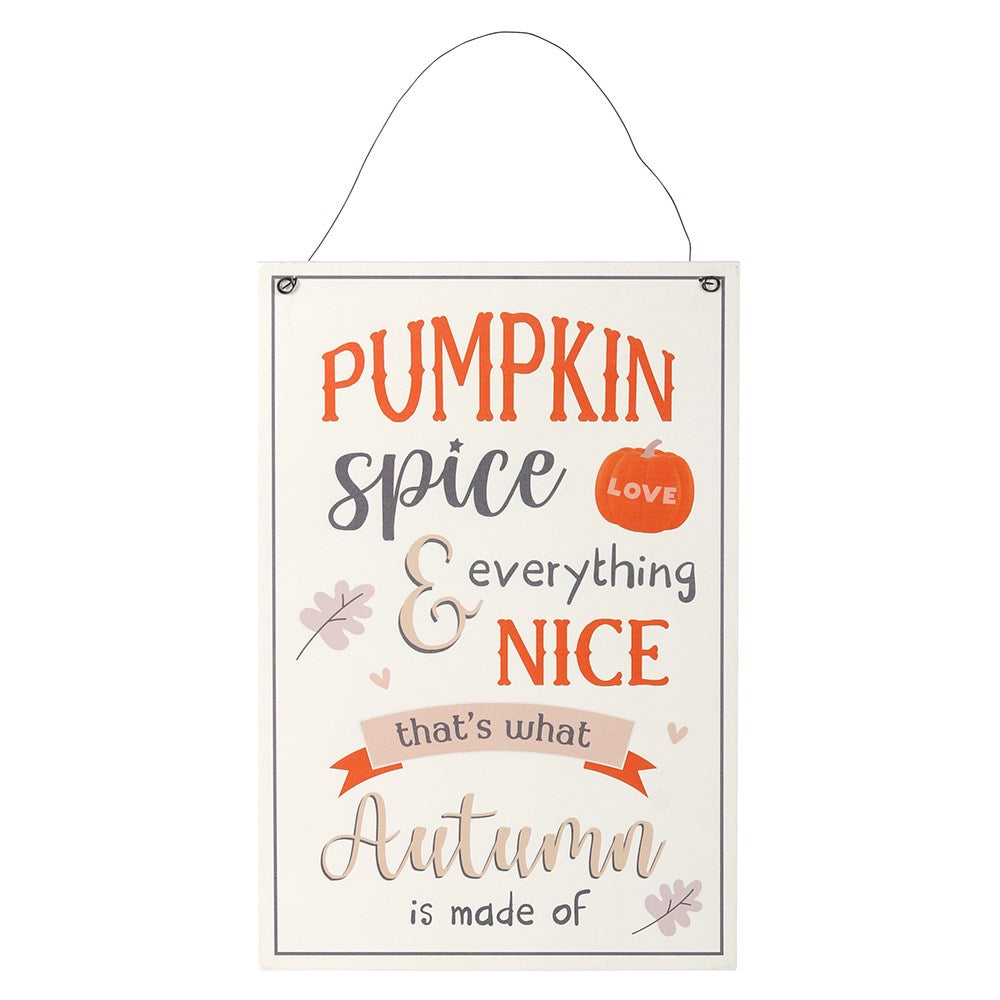 Pumpkin Spice Wooden Hanging Sign