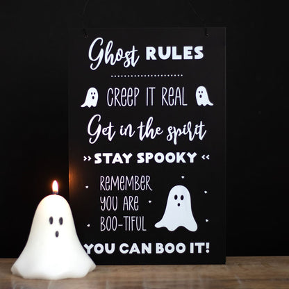 Ghost Rules Hanging Sign