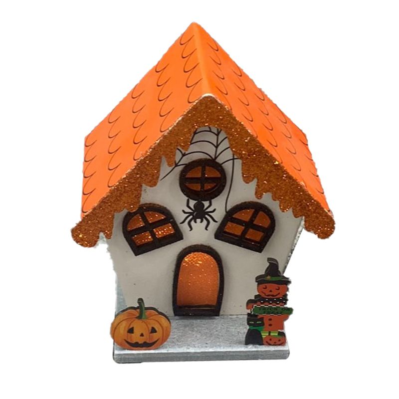 Spooky Spider Pumpkin House Halloween LED Decoration