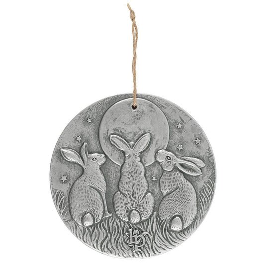 Lisa Parker 'Moon Shadows' Terracotta Hare Plaque - Silver