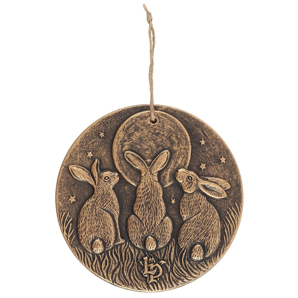 Lisa Parker 'Moon Shadows' Terracotta Hare Plaque - Bronze