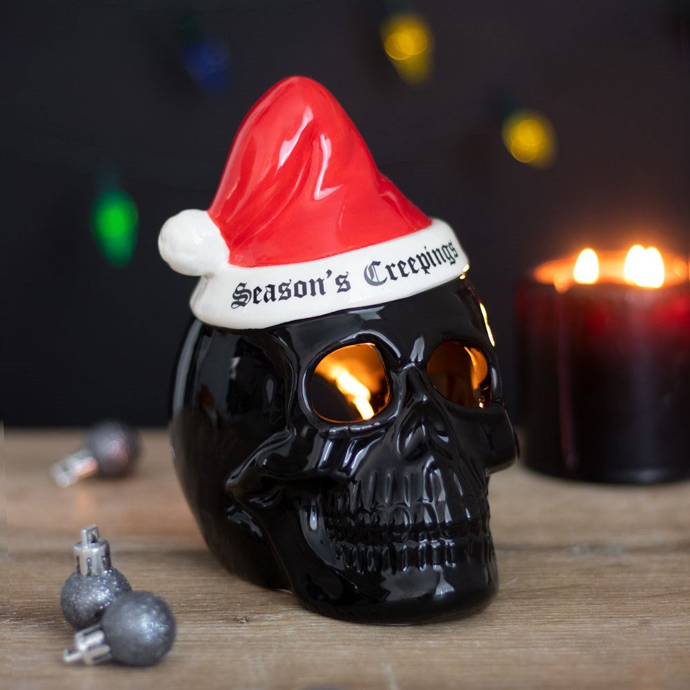 Seasons Creepings Skull Tealight Holder