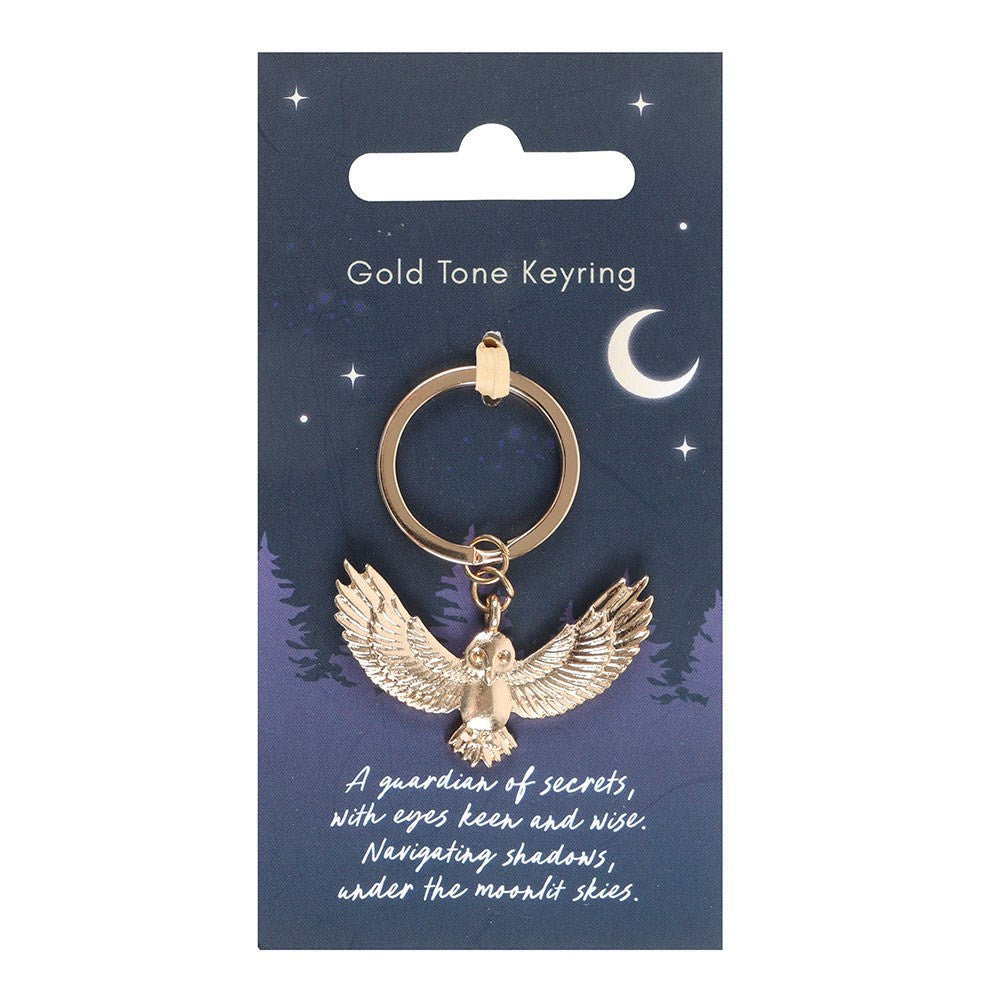 Night Owl Metal Keyring