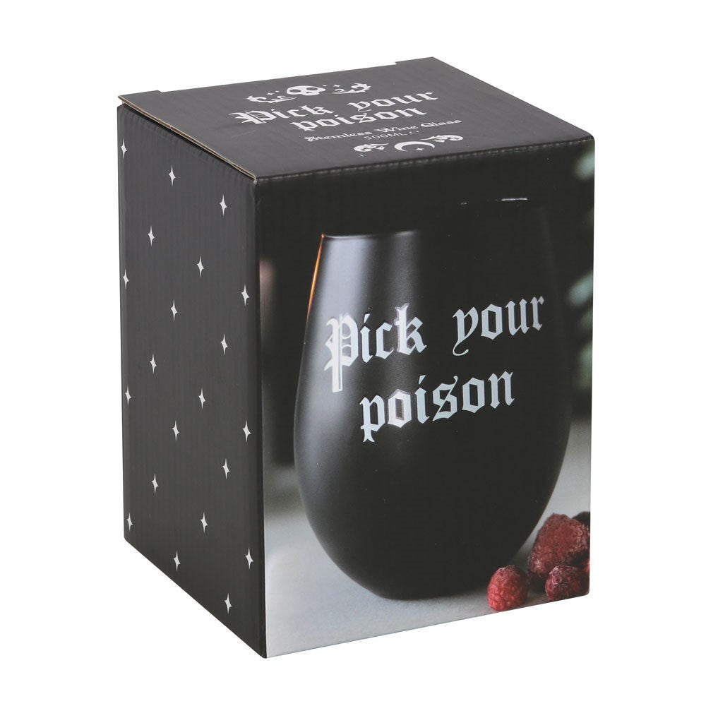 Pick Your Poison Stemless Wine Glass