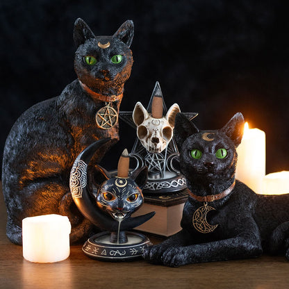 Black Cat Moon Backflow Incense Burner