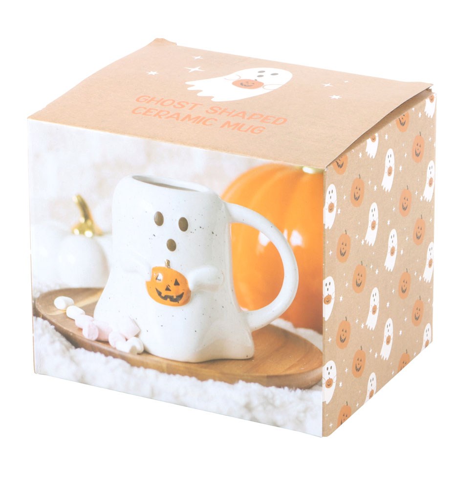 Ghost Shaped Mug with Pumpkin