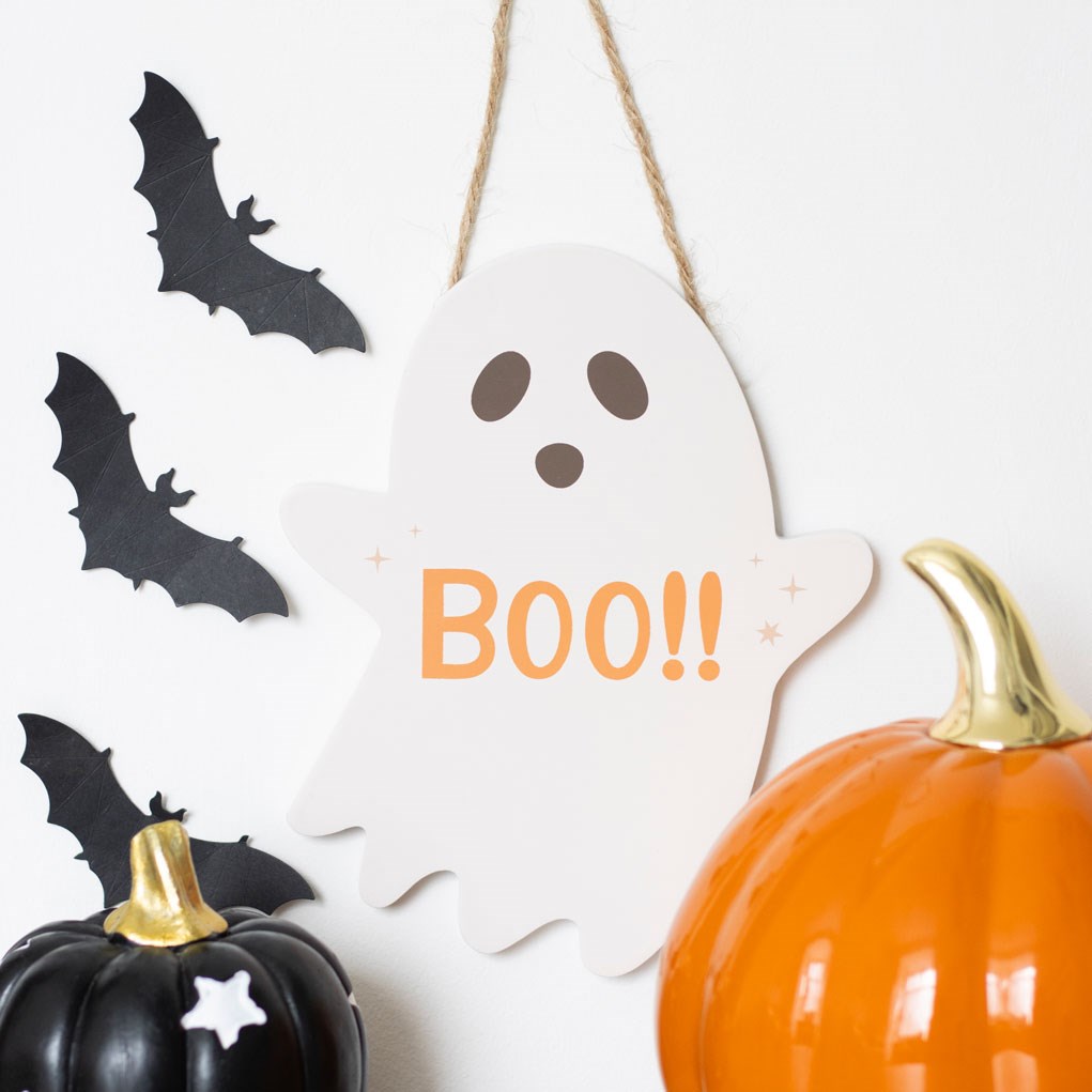 Ghost Shaped Hanging Sign