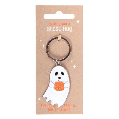 Ghost Hug Metal Keyring