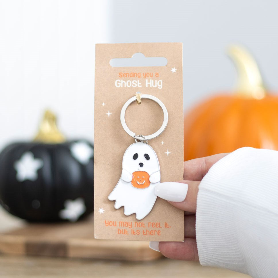 Ghost Hug Metal Keyring