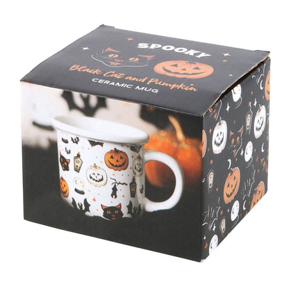 Spooky Cat & Pumpkin Mug