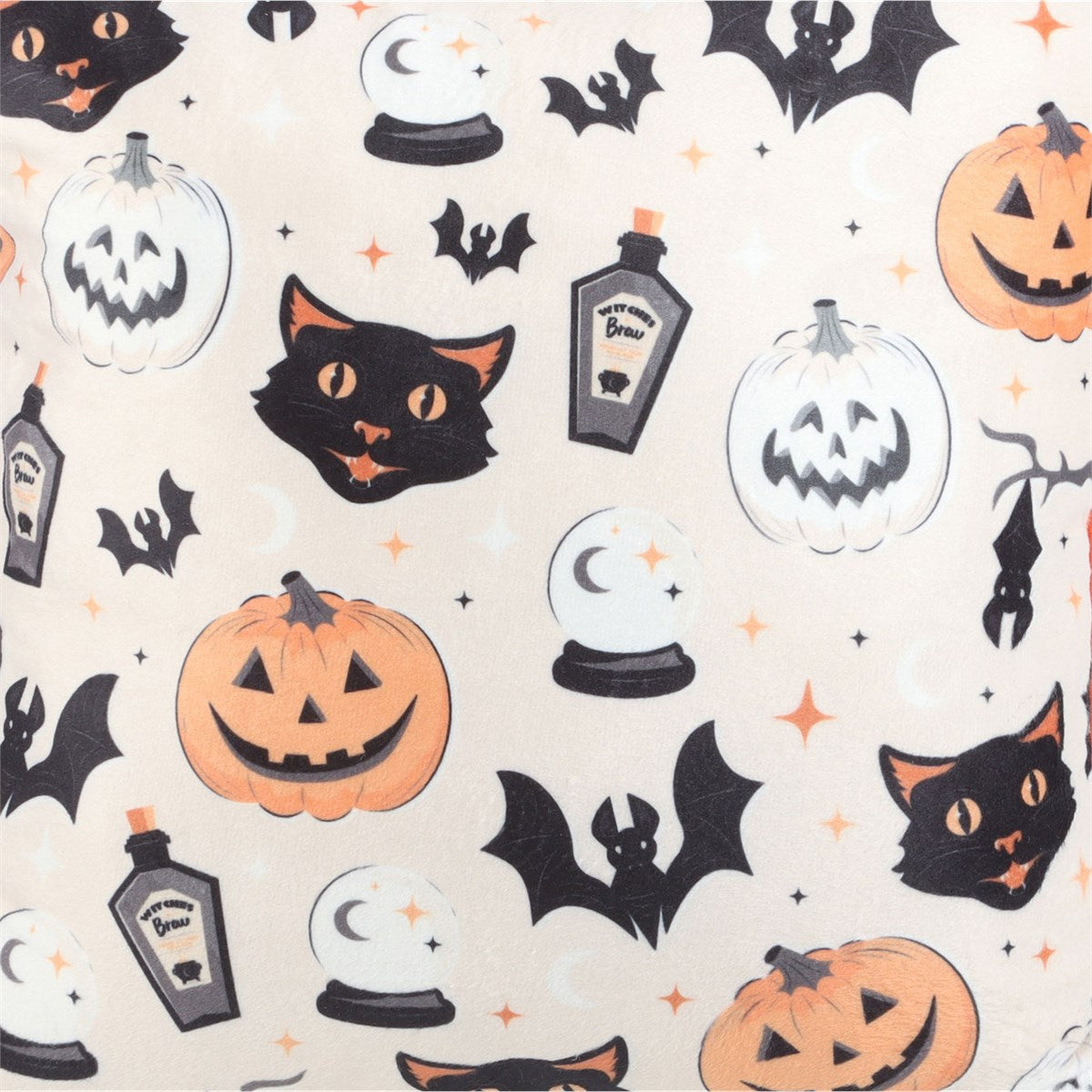 Spooky Cat and Pumpkin Cushion