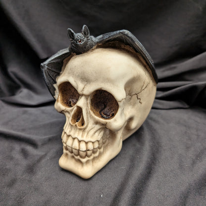 Skull & Bat Figurine