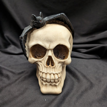 Skull & Bat Figurine