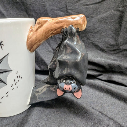 Bat Ceramic Shaped Handle Mug