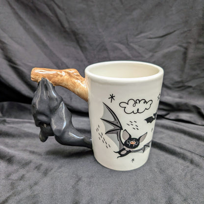 Bat Ceramic Shaped Handle Mug