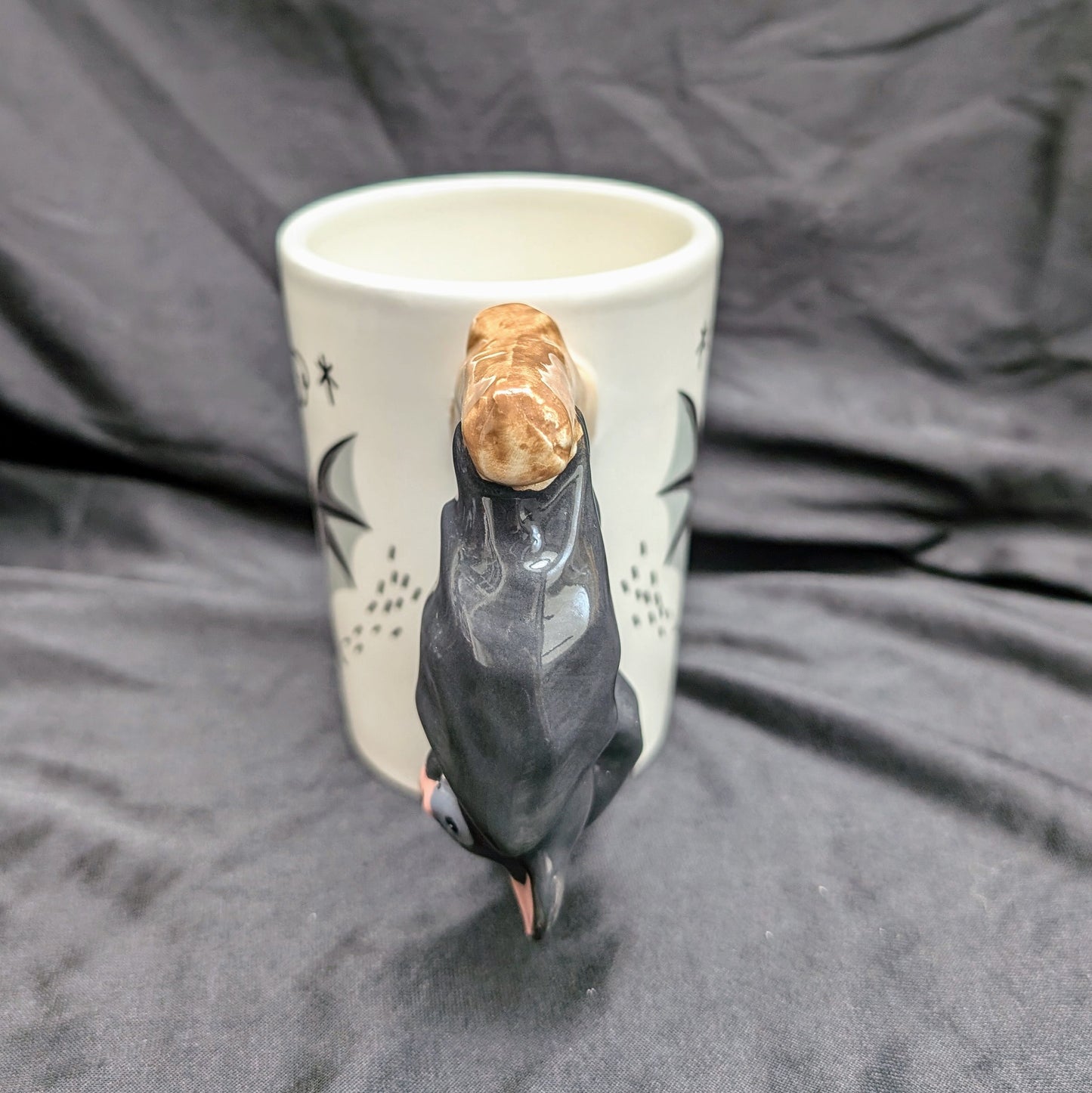 Bat Ceramic Shaped Handle Mug